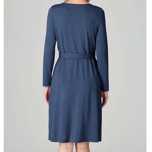 NWT J. Jill Wearever Belted A Line Jersey Knit Dress in Twilight Blue Size M - Picture 2 of 10